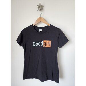 Good Girl black orange short sleeve shirt S